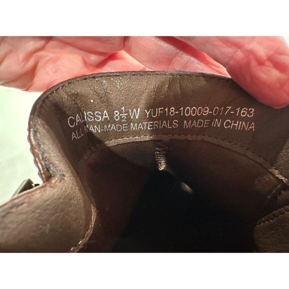 Yuu Calissa Boot Moto Women's Sz 8.5W Brown  Buckels Straps Boot - Picture 10 of 11